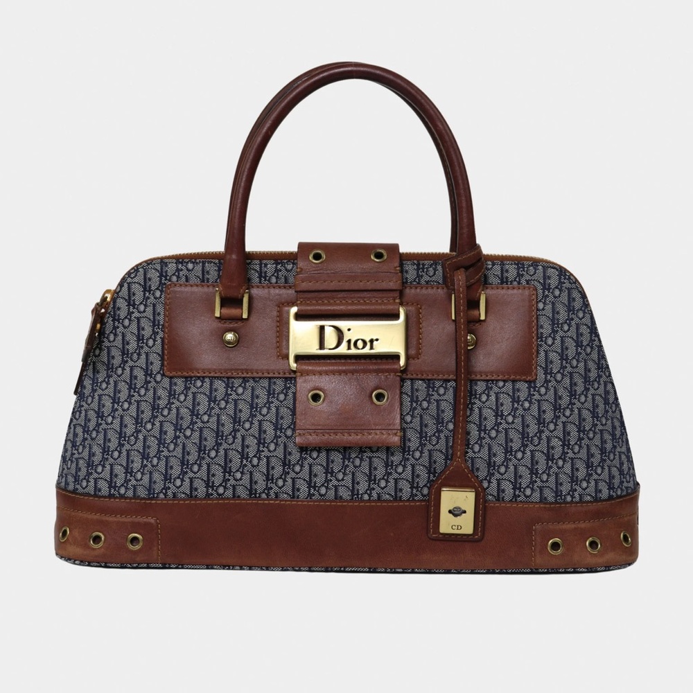 Christian Dior Navy Trotter Top Handle Bag